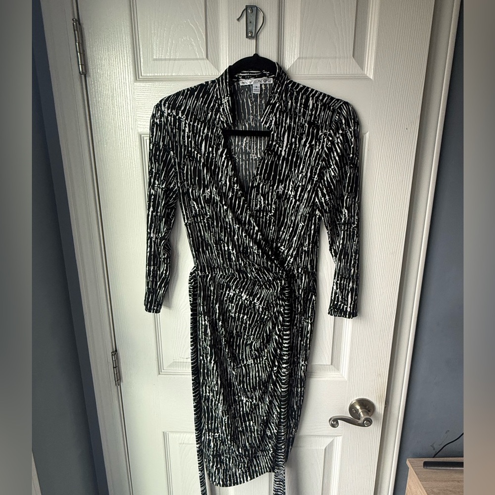 Maggot London Black and White Patterned Wrap Dress